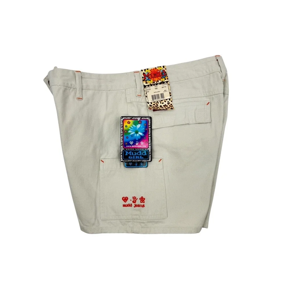 Mudd Jeans Womens 16.5 Plus Cargo Shorts Y2K High Rise Utility NWT Vintage Style